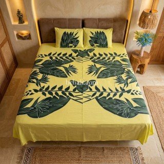 One Sets Rayon Bed Sheet Hand Painted Handmade in Bali